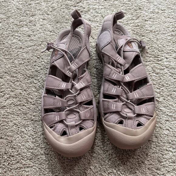 KEEN Bungee Lace Women's Outdoor Hiking Sandals Size 10 Monochrome / Toadstool - Picture 2 of 13